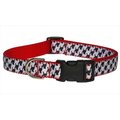 Fly Free Zone,Inc. HERRINGBONE-WHITE-BLK.2-C Houndstooth Dog Collar; Black & White - Small FL511863